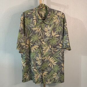 Tori Richard- Aloha Friday Tropical Leaf Shirt- Size Large